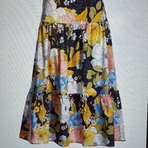 Flower print maxi skirt